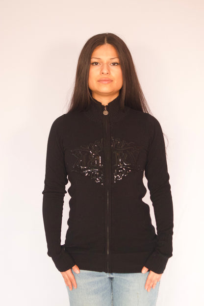 veste noire ajustée Karv vue de face