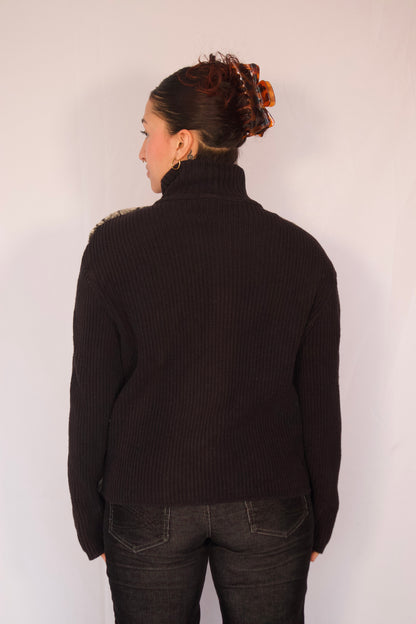 veste noire seconde main vue de dos coupe droite