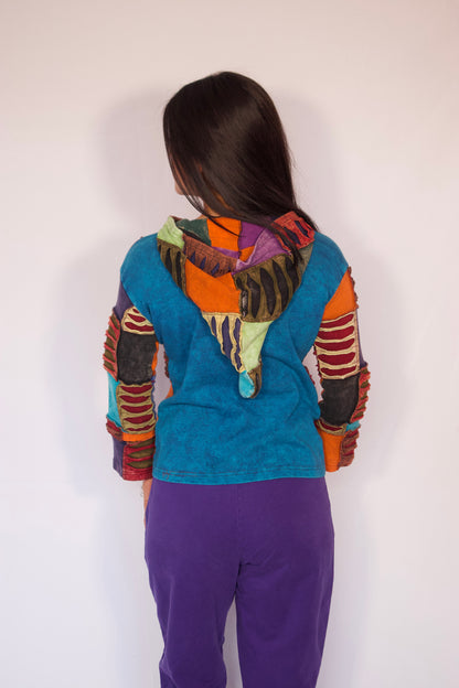 veste patchwork vue de dos
