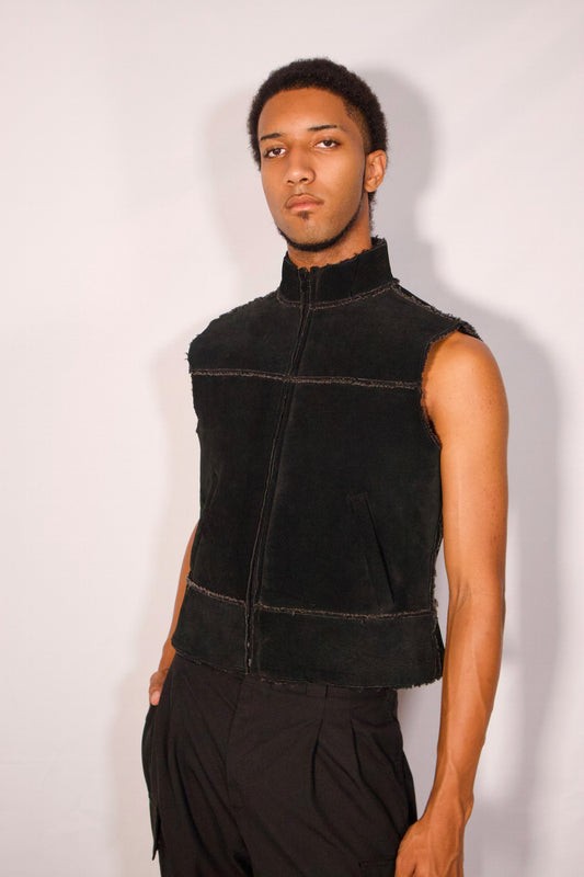 veste sans manches Smart Set suède noir portée