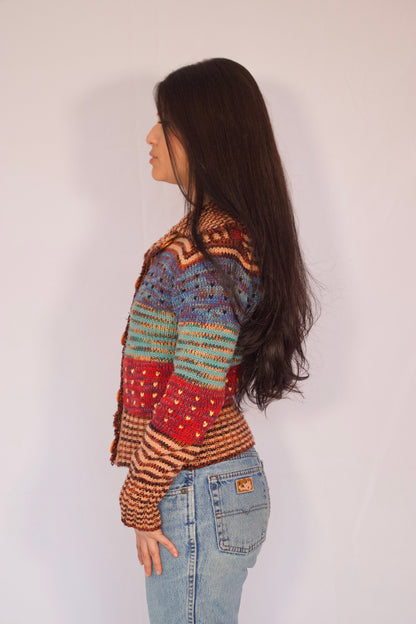 veste tricot vue de profil